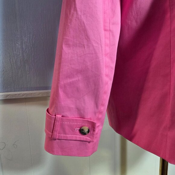 Talbots Petite Large Bright Pink Collared Button Up Longsleeve Blazer Jacket - Picture 9 of 14